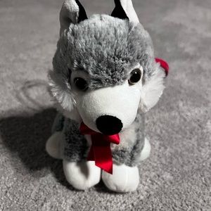 Little girls plush wolf purse